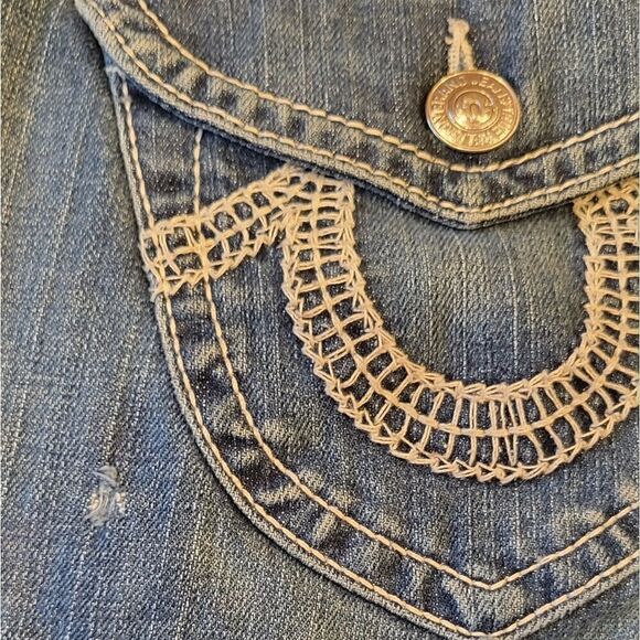 True Religion Women's Embroidered Becky Bootcut Blue Jeans 31 - Picture 9 of 16